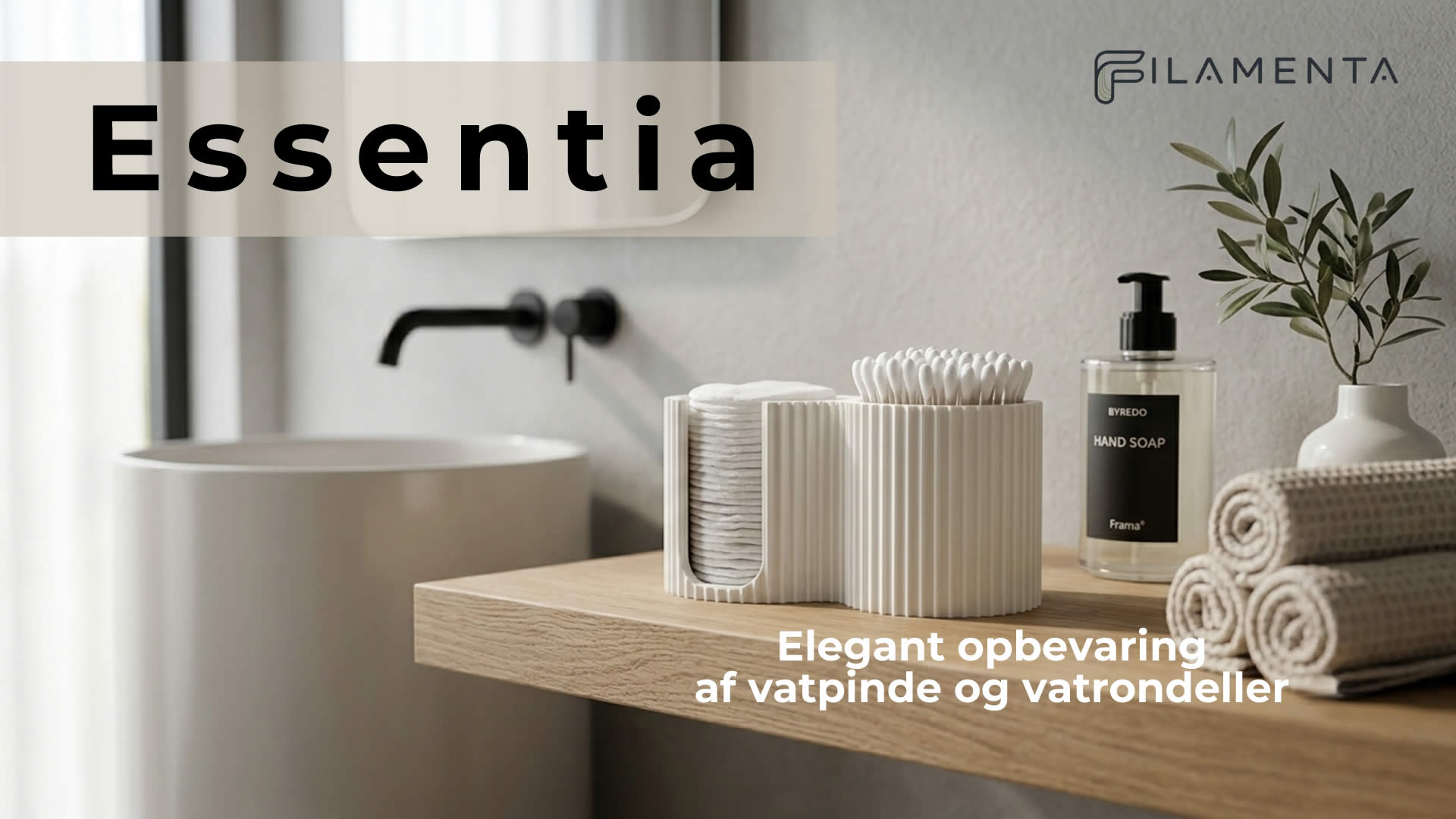 Essentia Opbevaring til Vatpinde og Vatrondeller