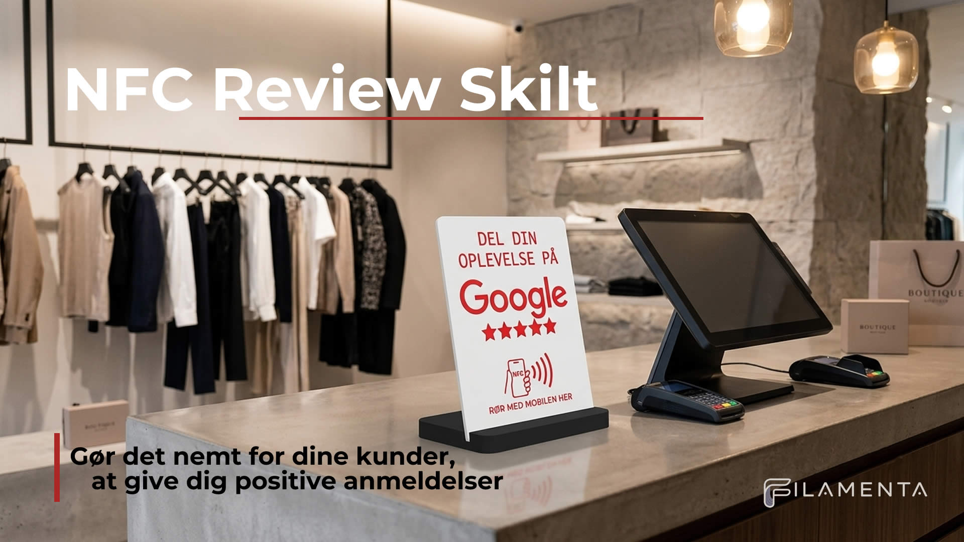 Google Review Skilt med NFC chip