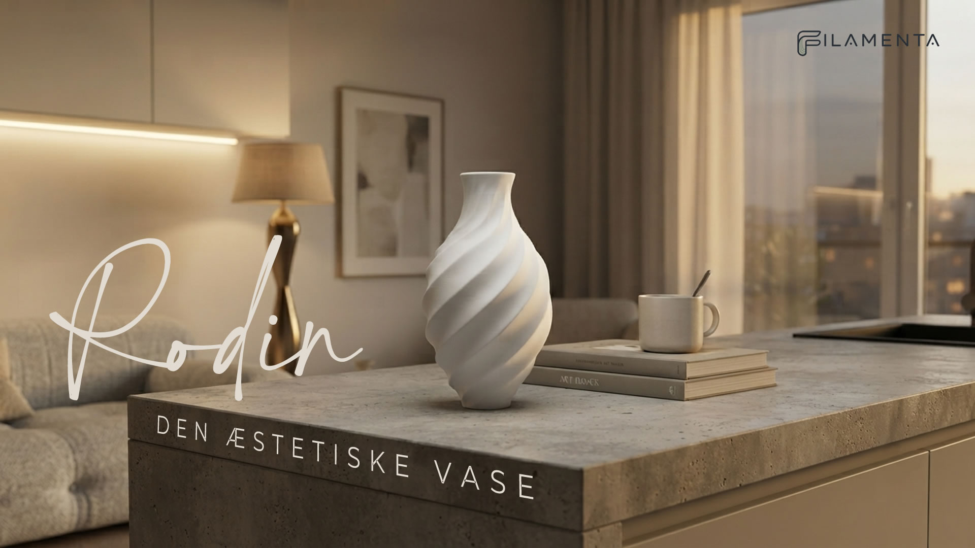 Rodin Vase med Snoet Helix Struktur