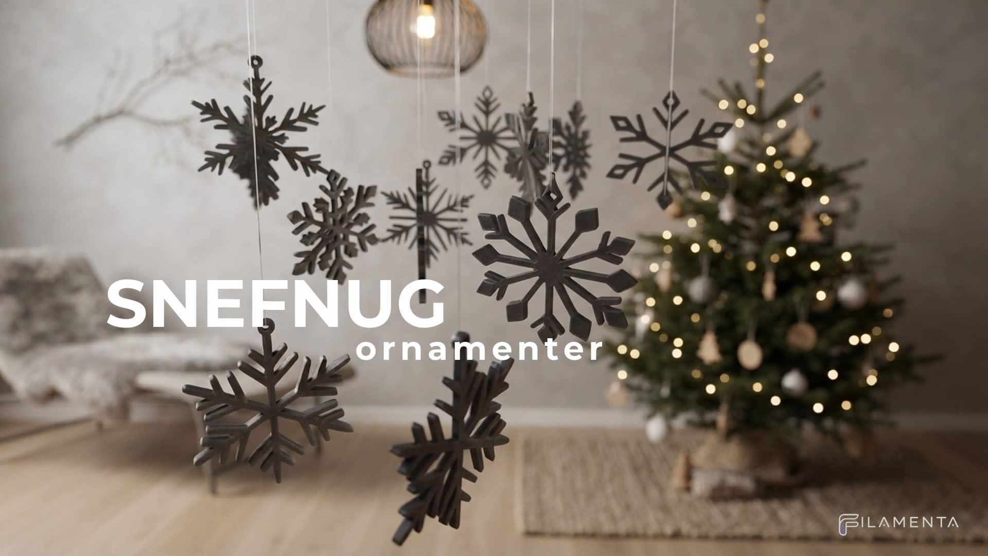 Snefnug Ornamenter pakke med 15 stk