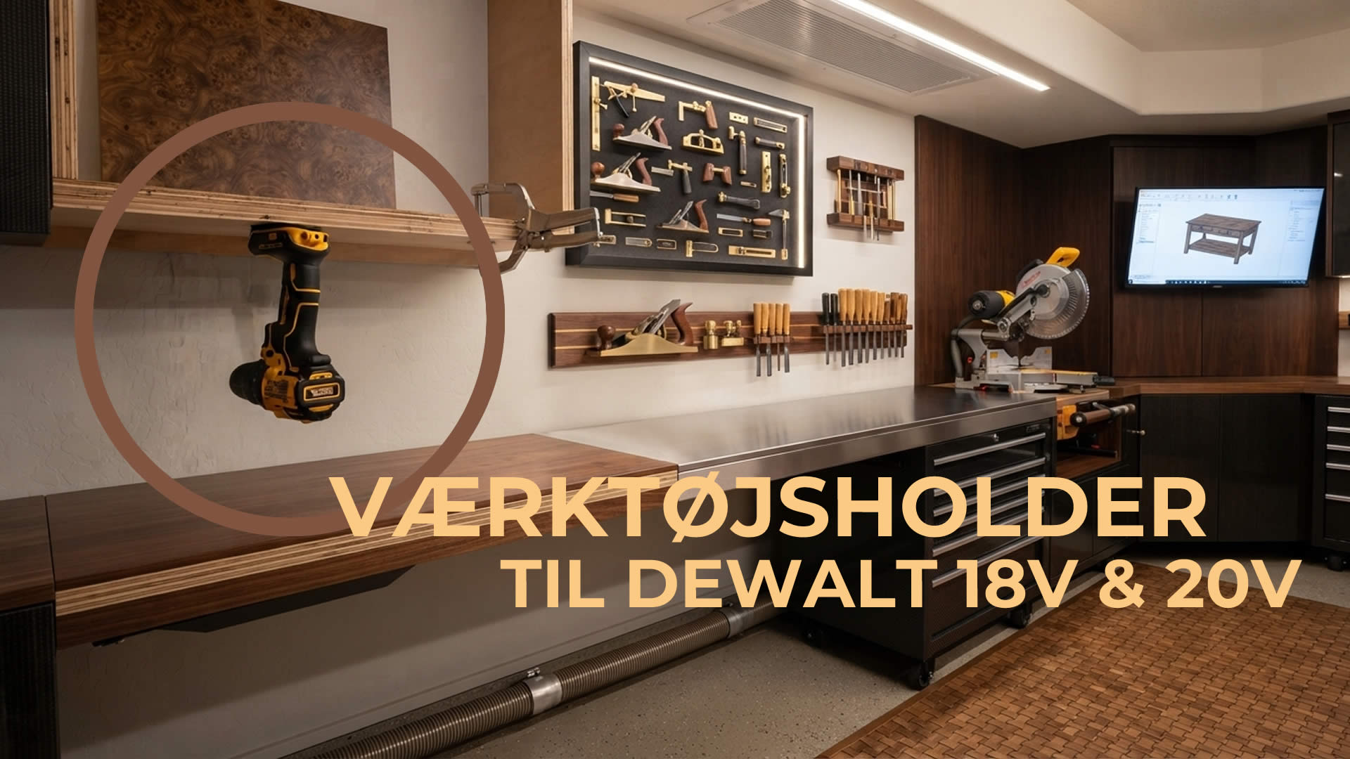 Værktøjsholder til DeWalt 18 og 20v værktøj