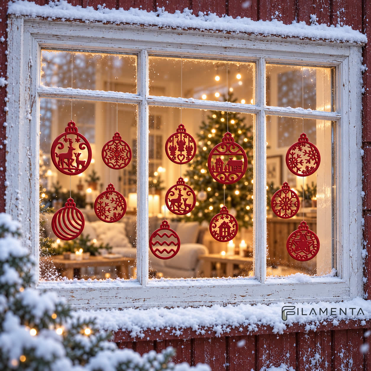 Jule Ornamenter 12 Stk Runde Med Motiver
